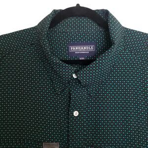 Panhandle Performance Vented Green Shirt 2XL‎ Stretch. Fishing, Golfing, Hiking